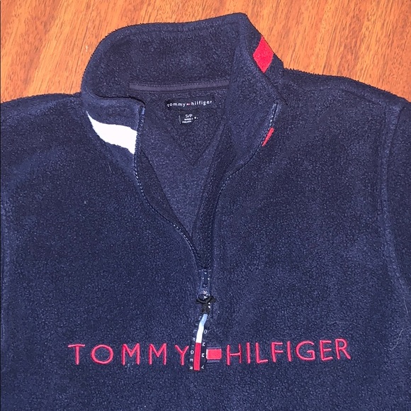 Navy blue Tommy Hilfiger half zip Sherpa - Picture 2 of 3